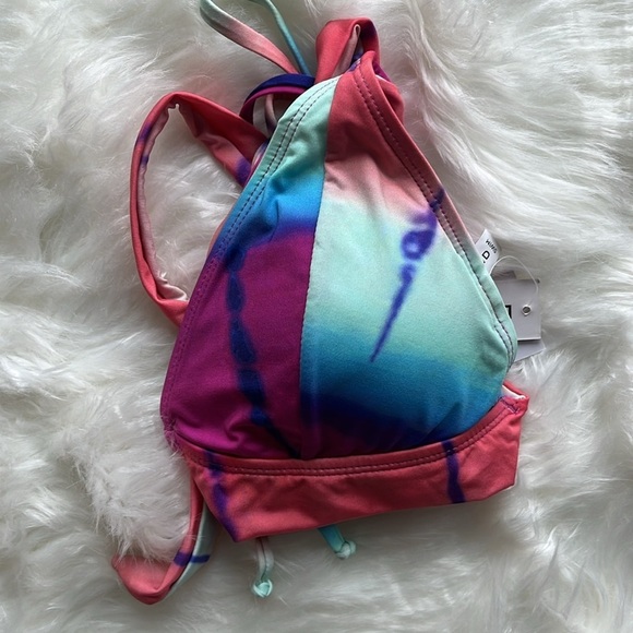 🆕 Lucky Brand Swim Bikini Halter Top Removable Cups Size Medium - Picture 4 of 8